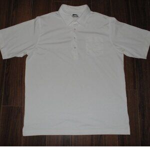 Slazenger Polo Golf White Shirt Large Short Sleeve Collar Pocket Chest 44